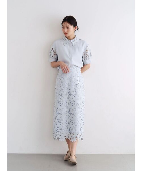 TONAL(トーナル)の「ケミカルレースタイトスカート(スカート・レディース・ピンク/オフホワイト/ライトブルー・MEDIUM/SMALL)」の7枚目の写真