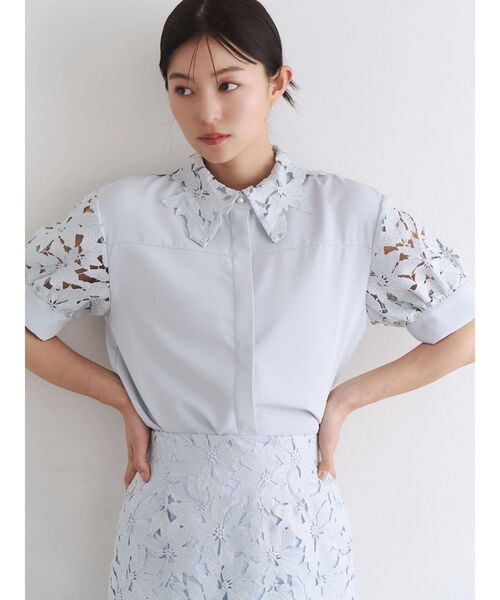 TONAL(トーナル)の「ケミカルレースタイトスカート(スカート・レディース・ピンク/オフホワイト/ライトブルー・MEDIUM/SMALL)」の8枚目の写真