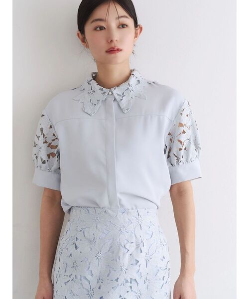 TONAL(トーナル)の「ケミカルレースタイトスカート(スカート・レディース・ピンク/オフホワイト/ライトブルー・MEDIUM/SMALL)」の9枚目の写真