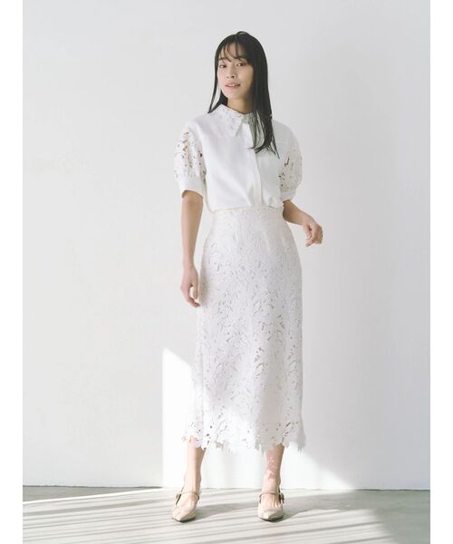 TONAL(トーナル)の「ケミカルレースタイトスカート(スカート・レディース・ピンク/オフホワイト/ライトブルー・MEDIUM/SMALL)」の10枚目の写真