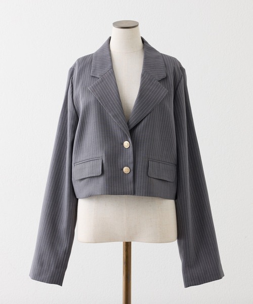 one after another NICE CLAUP(ワンアフターアナザーナイスクラップ)の「【セットアップ可能】リボンジャケット(テーラードジャケット・レディース・チャコールグレー/ブラック/ネイビー・FREE)」の15枚目の写真