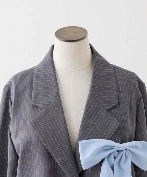 one after another NICE CLAUP(ワンアフターアナザーナイスクラップ)の「【セットアップ可能】リボンジャケット(テーラードジャケット・レディース・チャコールグレー/ブラック/ネイビー・FREE)」の9枚目の写真