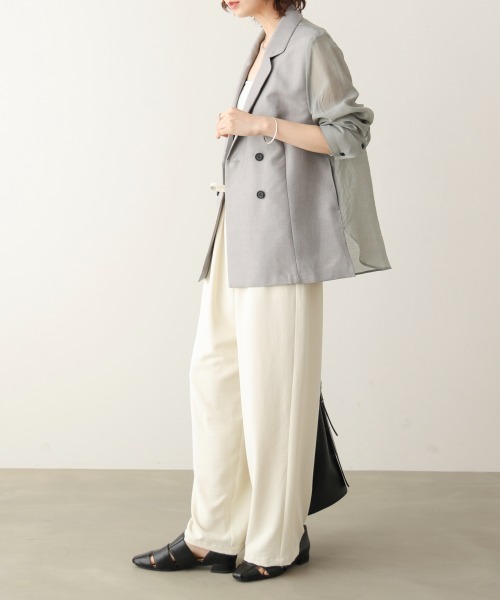 Bou Jeloud（ブージュルード）の「袖オーガンジーテーラージャケット（テーラードジャケット・レディース・ベージュ/グレー・38）」の20枚目の写真