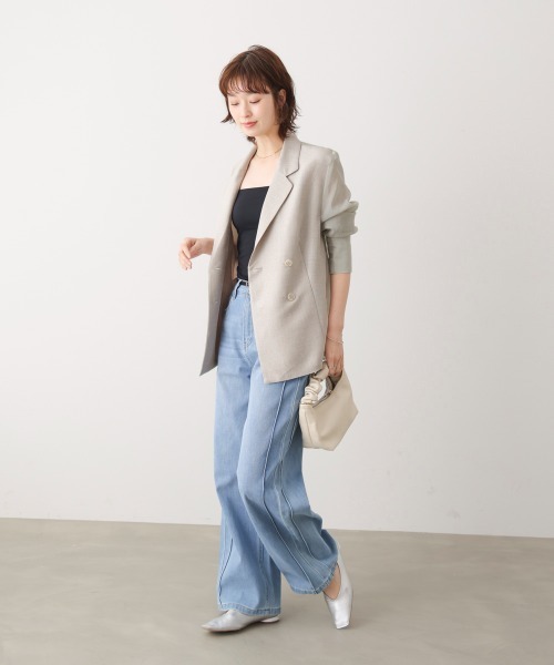 Bou Jeloud（ブージュルード）の「袖オーガンジーテーラージャケット（テーラードジャケット・レディース・ベージュ/グレー・38）」の10枚目の写真