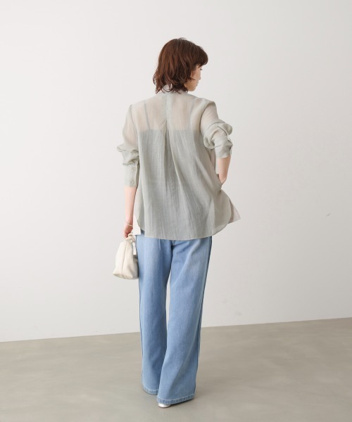 Bou Jeloud（ブージュルード）の「袖オーガンジーテーラージャケット（テーラードジャケット・レディース・ベージュ/グレー・38）」の13枚目の写真