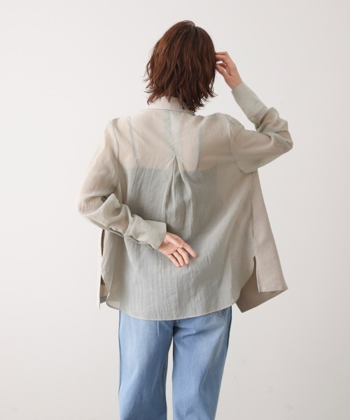 Bou Jeloud（ブージュルード）の「袖オーガンジーテーラージャケット（テーラードジャケット・レディース・ベージュ/グレー・38）」の14枚目の写真