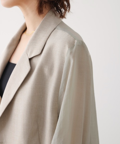 Bou Jeloud（ブージュルード）の「袖オーガンジーテーラージャケット（テーラードジャケット・レディース・ベージュ/グレー・38）」の15枚目の写真