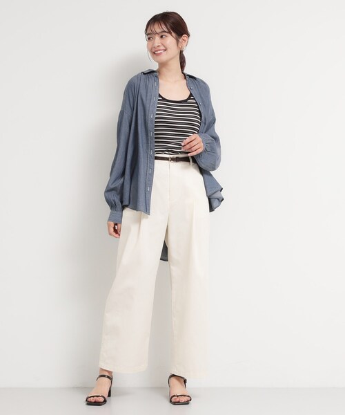 THE SHOP TK (ザ ショップ ティーケー )の「軽やかでエアリー シアーデニムシャツ(シャツ/ブラウス・レディース・ネイビー/サックスブルー・99)」の9枚目の写真
