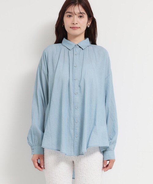 THE SHOP TK (ザ ショップ ティーケー )の「軽やかでエアリー シアーデニムシャツ(シャツ/ブラウス・レディース・ネイビー/サックスブルー・99)」の11枚目の写真