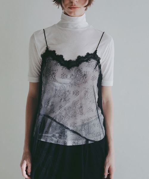 ETRE TOKYO（エトレトウキョウ）の「シアーレイヤードキャミワンピース（ワンピース・レディース・ネイビー/オフホワイト・S/M）」の3枚目の写真