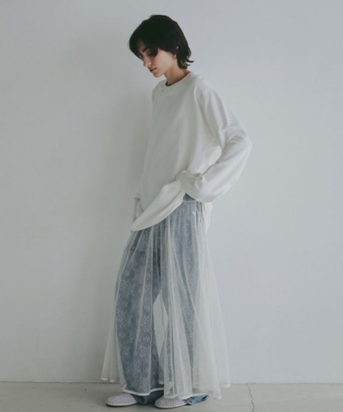 ETRE TOKYO（エトレトウキョウ）の「シアーレイヤードキャミワンピース（ワンピース・レディース・ネイビー/オフホワイト・S/M）」の9枚目の写真