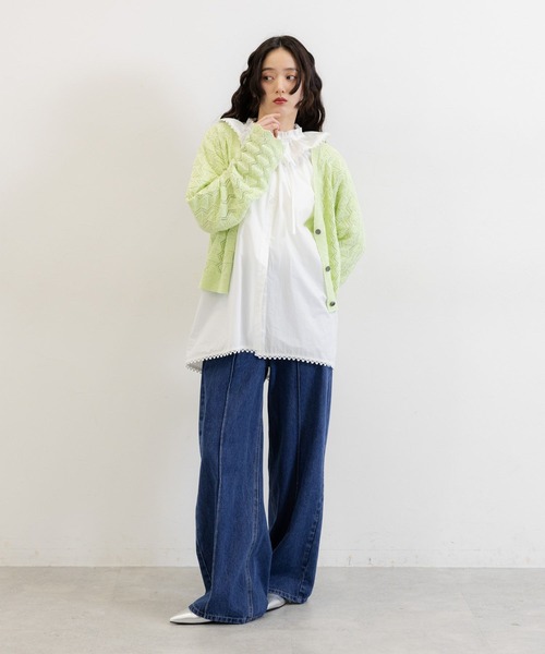 RAGEBLUE(レイジブルー)の「2WAYコットンフリルチュニック(シャツ/ブラウス・レディース・ブラック/ホワイト・FREE)」の3枚目の写真