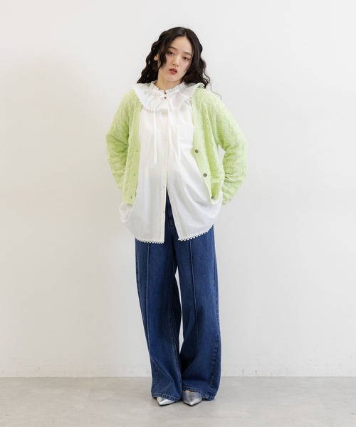 RAGEBLUE(レイジブルー)の「2WAYコットンフリルチュニック(シャツ/ブラウス・レディース・ブラック/ホワイト・FREE)」の4枚目の写真