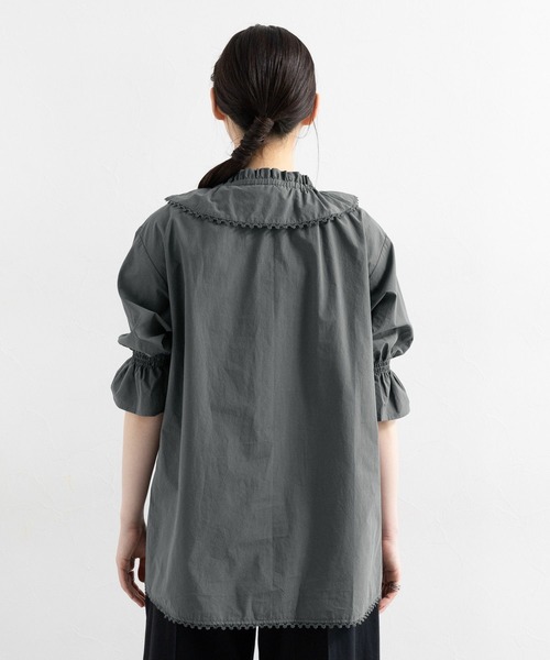 RAGEBLUE(レイジブルー)の「2WAYコットンフリルチュニック(シャツ/ブラウス・レディース・ブラック/ホワイト・FREE)」の14枚目の写真