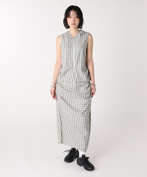 forget-me-nots(フォーゲットミーノッツ)の「FULL ZIP HOODED VEST FMN-26SS-VE-001(その他アウター・レディース・ベージュ/オリーブ・FREE)」の5枚目の写真