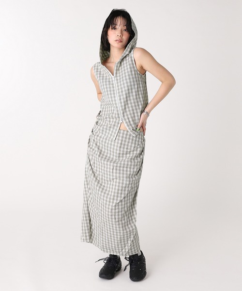 forget-me-nots(フォーゲットミーノッツ)の「FULL ZIP HOODED VEST FMN-26SS-VE-001(その他アウター・レディース・ベージュ/オリーブ・FREE)」の6枚目の写真
