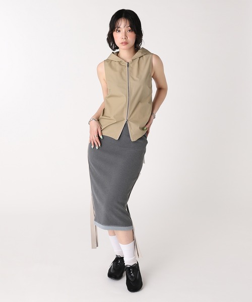 forget-me-nots(フォーゲットミーノッツ)の「FULL ZIP HOODED VEST FMN-26SS-VE-001(その他アウター・レディース・ベージュ/オリーブ・FREE)」の10枚目の写真