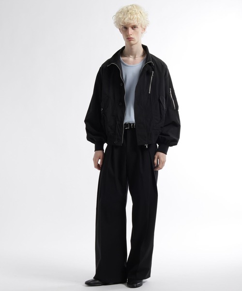 HARE（ハレ）の「コンパクトミリタリーブルゾン(HARE)（ブルゾン・メンズ・ブラック/グレー・FREE）」の4枚目の写真