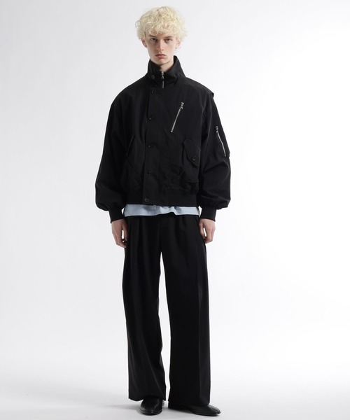 HARE（ハレ）の「コンパクトミリタリーブルゾン(HARE)（ブルゾン・メンズ・ブラック/グレー・FREE）」の5枚目の写真