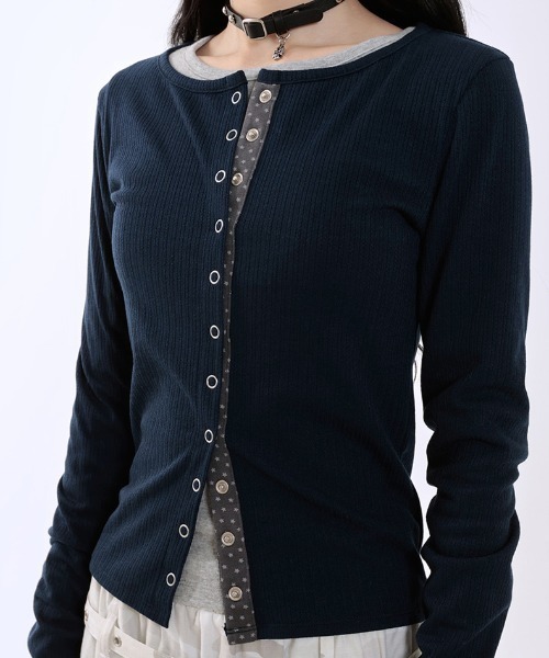 runningHIGH(ランニングハイ)の「A'GEM/9 × .kom 『runningHIGH/ランニングハイ』 STAR POINT SLIM CARDIGAN/スターポイントスリムカーディガン(カーディガン/ボレロ・レディース・グレー/ネイビー・FREE)」の15枚目の写真