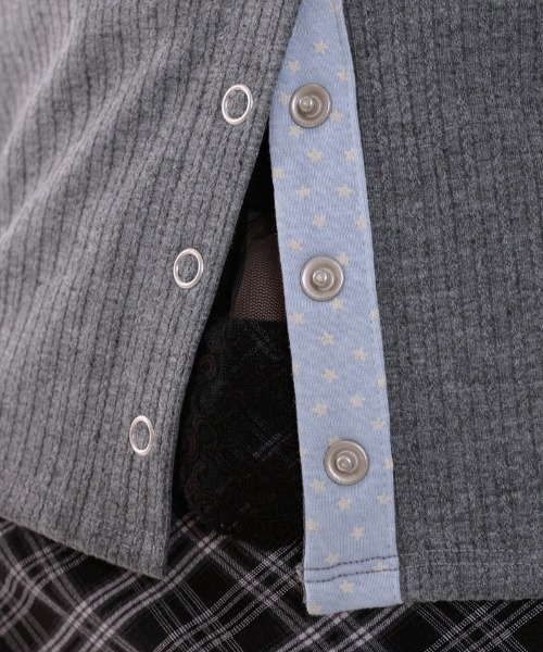 runningHIGH(ランニングハイ)の「A'GEM/9 × .kom 『runningHIGH/ランニングハイ』 STAR POINT SLIM CARDIGAN/スターポイントスリムカーディガン(カーディガン/ボレロ・レディース・グレー/ネイビー・FREE)」の7枚目の写真