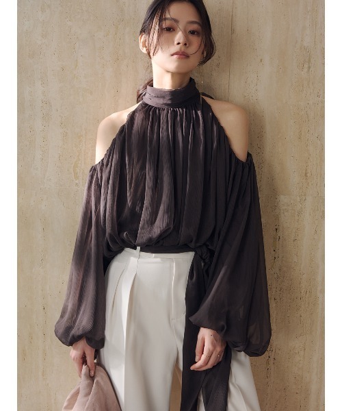 anuans（アニュアンス）の「【ZOZO限定カラー】シフォンボリュームブラウス（シャツ/ブラウス・レディース・ホワイト系その他/ブラウン/ライトベージュ/セージグリーン・FREE）」の8枚目の写真
