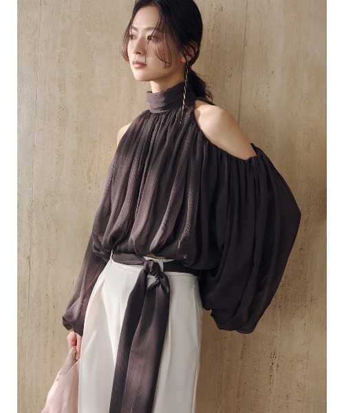 anuans（アニュアンス）の「【ZOZO限定カラー】シフォンボリュームブラウス（シャツ/ブラウス・レディース・ホワイト系その他/ブラウン/ライトベージュ/セージグリーン・FREE）」の10枚目の写真