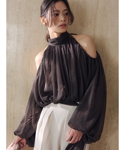 anuans（アニュアンス）の「【ZOZO限定カラー】シフォンボリュームブラウス（シャツ/ブラウス・レディース・ホワイト系その他/ブラウン/ライトベージュ/セージグリーン・FREE）」の9枚目の写真