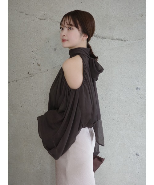 anuans（アニュアンス）の「【ZOZO限定カラー】シフォンボリュームブラウス（シャツ/ブラウス・レディース・ホワイト系その他/ブラウン/ライトベージュ/セージグリーン・FREE）」の19枚目の写真