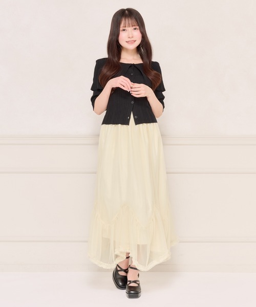 apres jour（アプレジュール）の「オフショル風ビッグカラーニットカーディガン（カーディガン/ボレロ・レディース・アイボリー/ブルー/チャコールグレー/ブラック・フリー/X-LARGE）」の15枚目の写真