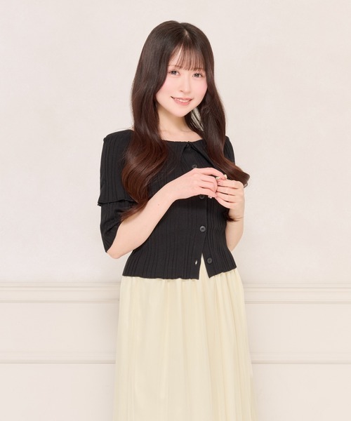 apres jour（アプレジュール）の「オフショル風ビッグカラーニットカーディガン（カーディガン/ボレロ・レディース・アイボリー/ブルー/チャコールグレー/ブラック・フリー/X-LARGE）」の12枚目の写真