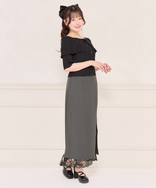 apres jour（アプレジュール）の「オフショル風ビッグカラーニットカーディガン（カーディガン/ボレロ・レディース・アイボリー/ブルー/チャコールグレー/ブラック・フリー/X-LARGE）」の19枚目の写真