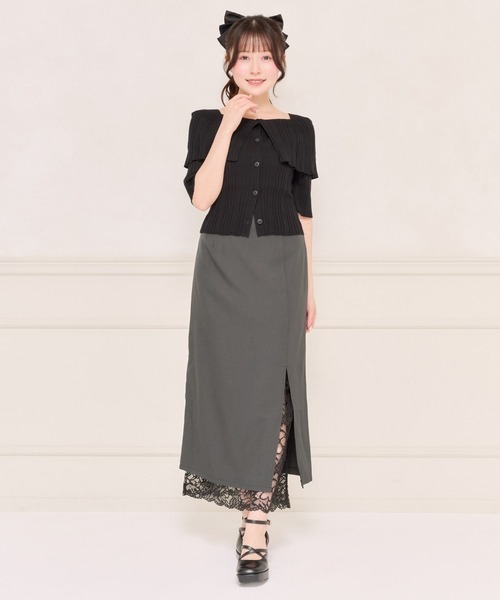 apres jour（アプレジュール）の「オフショル風ビッグカラーニットカーディガン（カーディガン/ボレロ・レディース・アイボリー/ブルー/チャコールグレー/ブラック・フリー/X-LARGE）」の17枚目の写真
