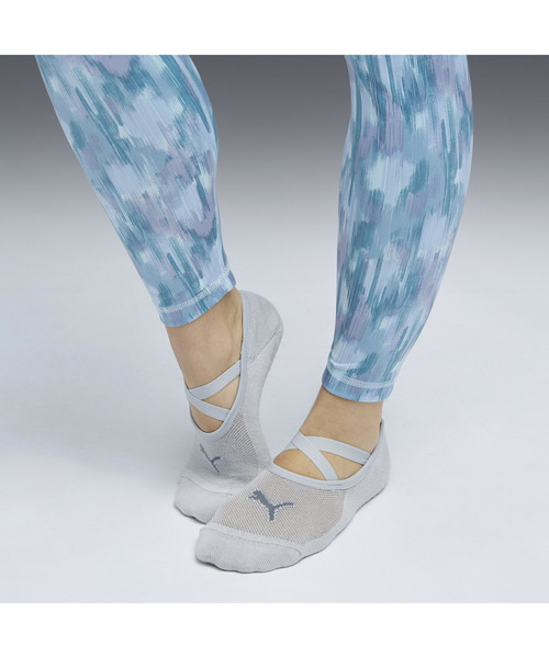 PUMA(プーマ)の「PUMA プーマ ウィメンズ プーマ ヨガ フットカバー 2P(ソックス/靴下・レディース・ホワイト/ブラック×グレー・23.0cm/25.0cm)」の3枚目の写真
