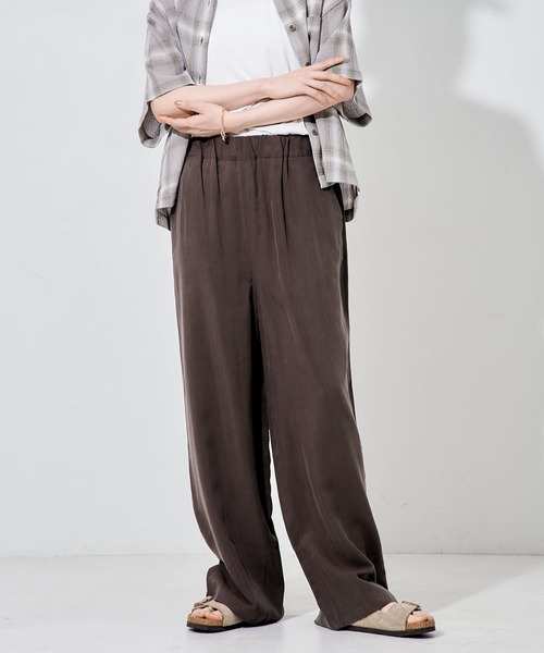 FREAK'S STORE(フリークスストア)の「<接触冷感>キュプラ入りイージーパンツ(スラックス・レディース・チャコールグレー/ネイビー/ベージュ/ブラウン/ブラック/ブラウン系その他・SMALL/MEDIUM)」の4枚目の写真