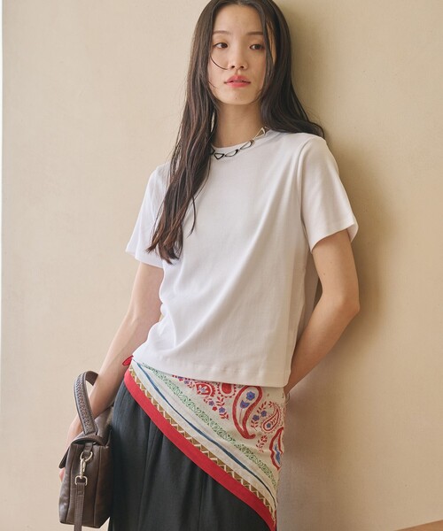 BEAUTY&YOUTH UNITED ARROWS(ビューティーアンドユースユナイテッドアローズ)の「オーガニックコットン Tシャツ(Tシャツ/カットソー・レディース・ホワイト/ピンク/ダークグレー/ダークブラウン・FREE)」の1枚目の写真