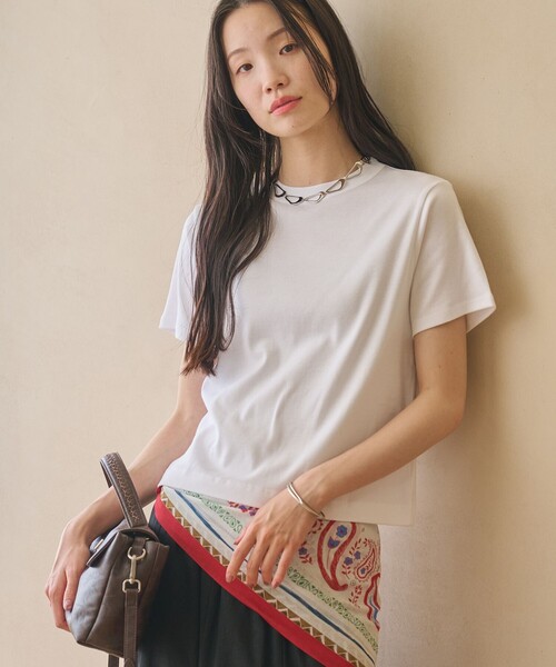 BEAUTY&YOUTH UNITED ARROWS(ビューティーアンドユースユナイテッドアローズ)の「オーガニックコットン Tシャツ(Tシャツ/カットソー・レディース・ホワイト/ピンク/ダークグレー/ダークブラウン・FREE)」の5枚目の写真