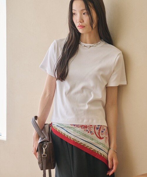 BEAUTY&YOUTH UNITED ARROWS(ビューティーアンドユースユナイテッドアローズ)の「オーガニックコットン Tシャツ(Tシャツ/カットソー・レディース・ホワイト/ピンク/ダークグレー/ダークブラウン・FREE)」の6枚目の写真