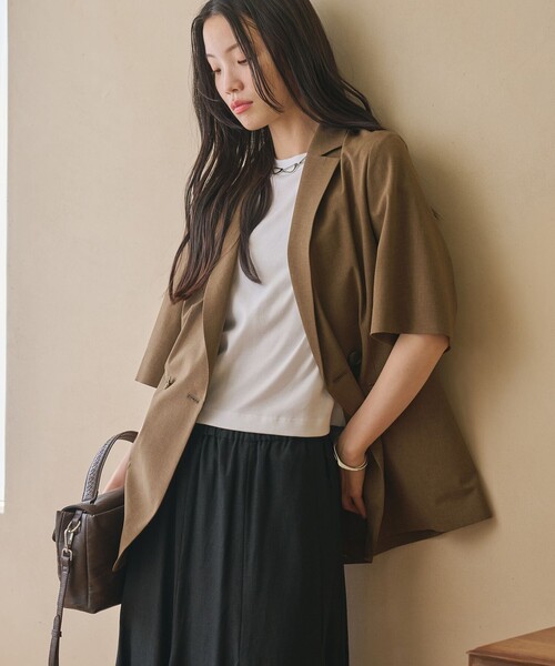 BEAUTY&YOUTH UNITED ARROWS(ビューティーアンドユースユナイテッドアローズ)の「オーガニックコットン Tシャツ(Tシャツ/カットソー・レディース・ホワイト/ピンク/ダークグレー/ダークブラウン・FREE)」の8枚目の写真