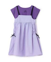 ANNA SUI mini（アナスイ・ミニ）の「【人気商品再入荷】【直営店で取り扱い無し】ギャザージャンスカ＋短丈Tシャツ（ジャンパースカート）」