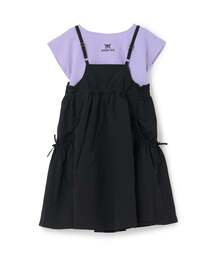 ANNA SUI mini（アナスイ・ミニ）の「【人気商品再入荷】【直営店で取り扱い無し】ギャザージャンスカ＋短丈Tシャツ（ジャンパースカート）」