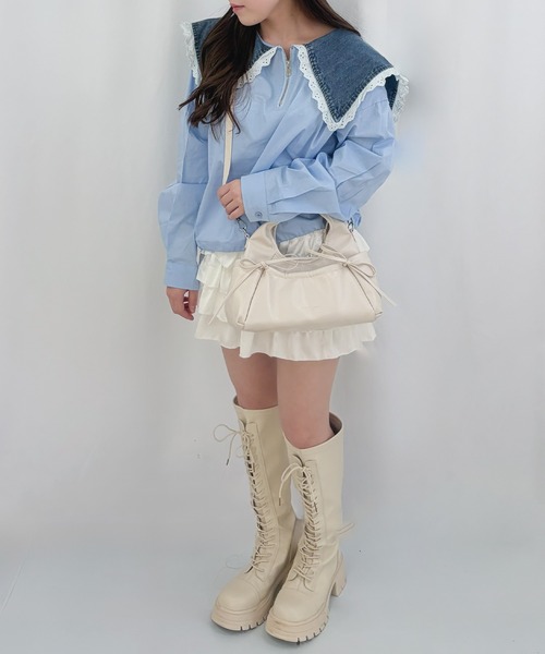 frunco(フランコ)の「韓国風/2WAY/【ZOZOTOWN限定】リボン ミニショルダーバッグ(ショルダーバッグ・レディース・アイボリー/ピンク/レッド/イエロー/ブラック・FREE)」の14枚目の写真