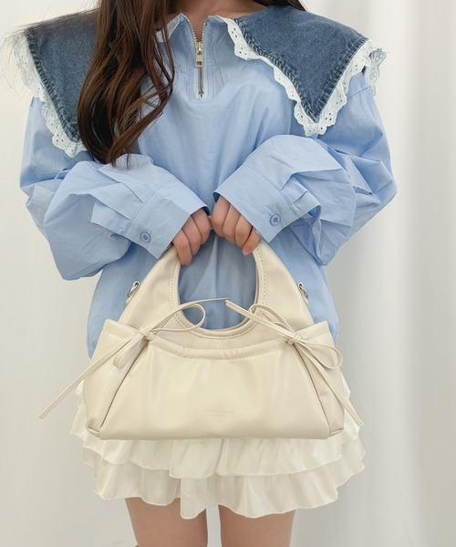 frunco(フランコ)の「韓国風/2WAY/【ZOZOTOWN限定】リボン ミニショルダーバッグ(ショルダーバッグ・レディース・アイボリー/ピンク/レッド/イエロー/ブラック・FREE)」の12枚目の写真