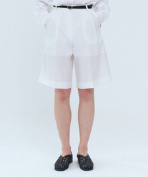 JKOO（ジェイクー）の「Multi Pleats Short Pants _ White（スラックス）」