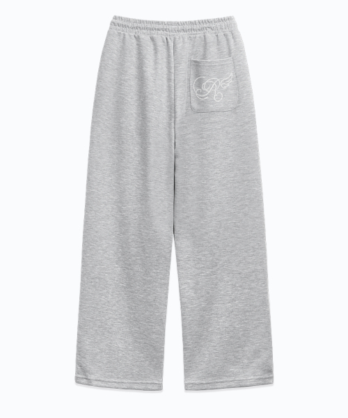 RANDOMOFF(ランダムオフ)の「R DOT WING MINI ONE TUCK WIDE SWEAT PANTS (2color)(スウェットパンツ・レディース・ブラック/グレー・SMALL/MEDIUM/LARGE)」の6枚目の写真