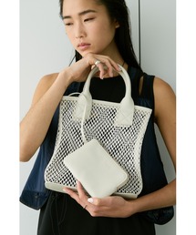 un/neu（アンノイ）の「ポーチ付きメッシュミニバッグ / メッシュバッグ / ペットボトル収納可能（ハンドバッグ）」