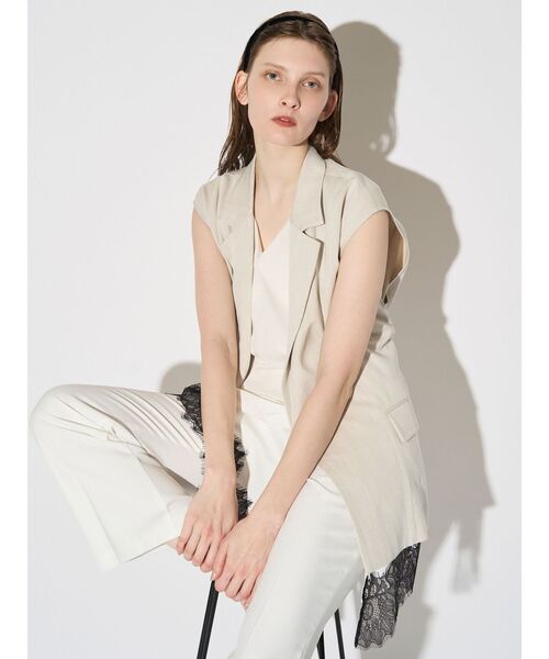 ELENDEEK（エレンディーク）の「ベルテッドテイラードジレ（その他アウター・レディース・アイボリー/ネイビー・FREE）」の7枚目の写真