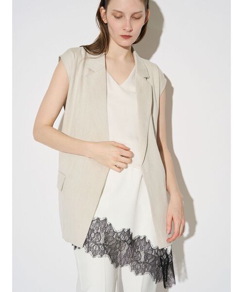 ELENDEEK（エレンディーク）の「ベルテッドテイラードジレ（その他アウター・レディース・アイボリー/ネイビー・FREE）」の8枚目の写真