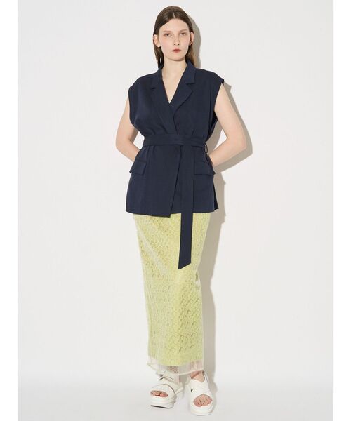 ELENDEEK（エレンディーク）の「ベルテッドテイラードジレ（その他アウター・レディース・アイボリー/ネイビー・FREE）」の16枚目の写真