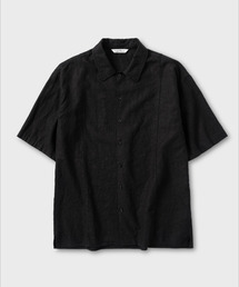 ウォッシングリネンHSシャツ_BLACK
